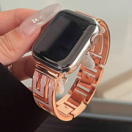 Minimalist Pearl Gold Metal Apple Watch Band