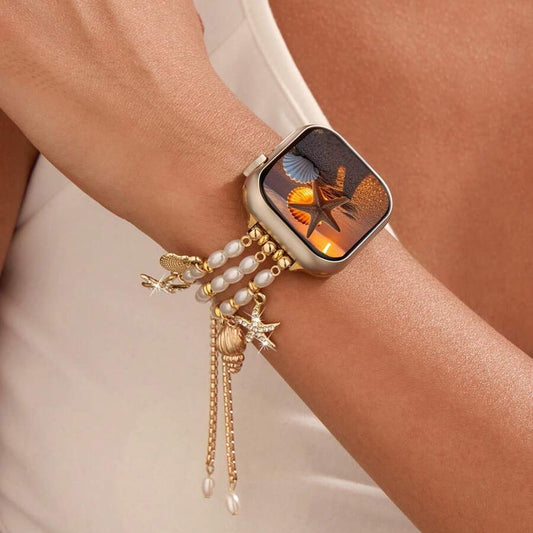 Bracelet à perles 3 rangs compatible Apple Watch