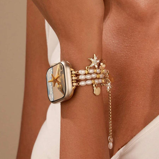 Bracelet à perles 3 rangs compatible Apple Watch