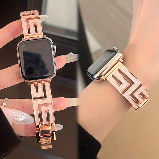 Minimalist Pearl Gold Metal Apple Watch Band
